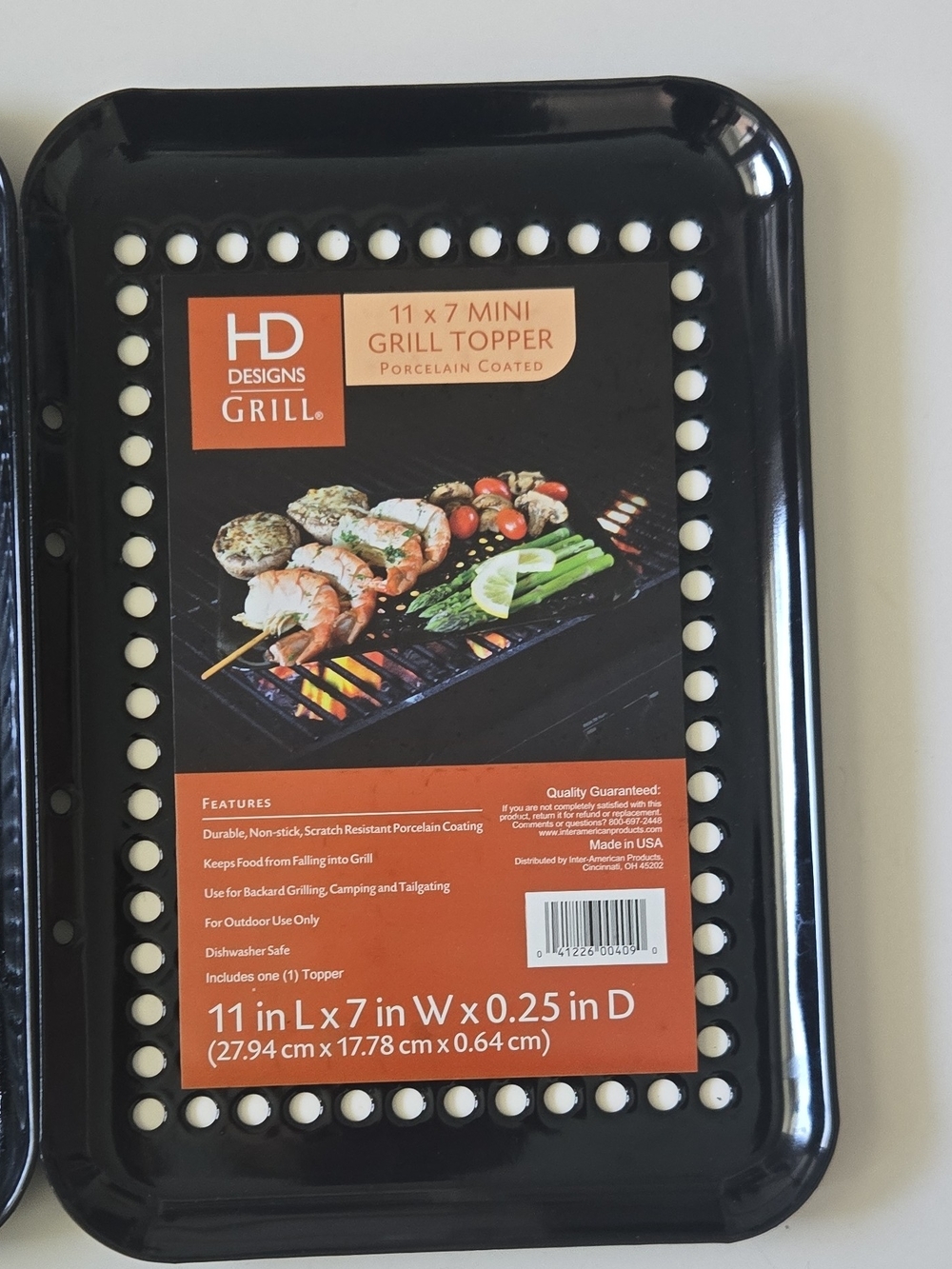 HD Designs Black Porcelain-Coated Mini Grill Topper - 11 x 7